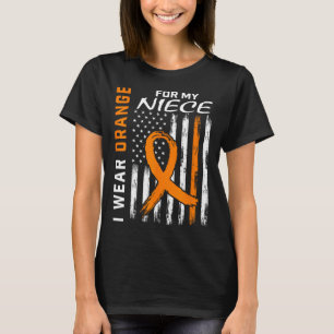 Wear Orange Niece Multiple Sclerosis Ms Flag Gifts T-Shirt