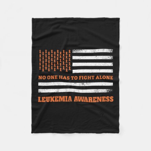 Wear Orange Ribbon Leukemia Cancer Awareness  Fleece Blanket