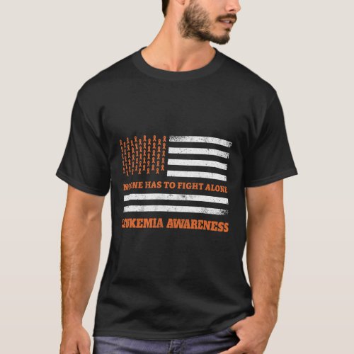 Wear Orange Ribbon Leukemia Cancer Awareness  T_Shirt