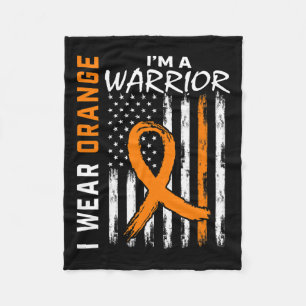 Wear Orange Ribbon Leukemia Cancer Warrior Awarene Fleece Blanket