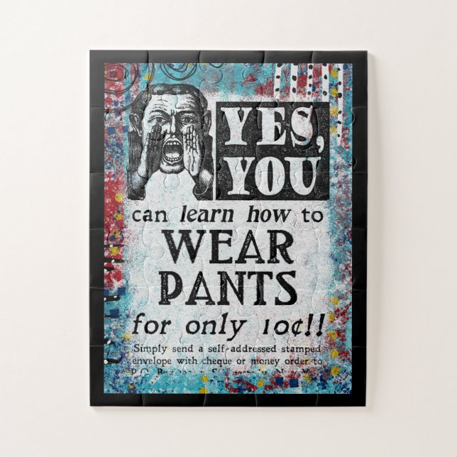 Wear Pants - Funny Vintage Ad Jigsaw Puzzle (Vertical)