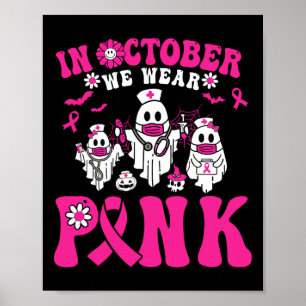 Wear Pink Breast Cancer Warrior Ghost Paramedic Nu Poster