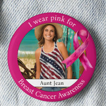 Wear Pink for Breast Cancer Awareness Photo Button
