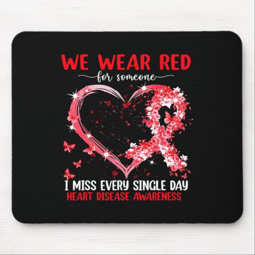 Wear Pink For Heart Disease Awareness Heart Ribbon Mouse Pad