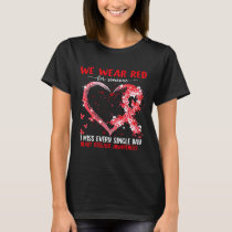 Wear Pink For Heart Disease Awareness Heart Ribbon T-Shirt