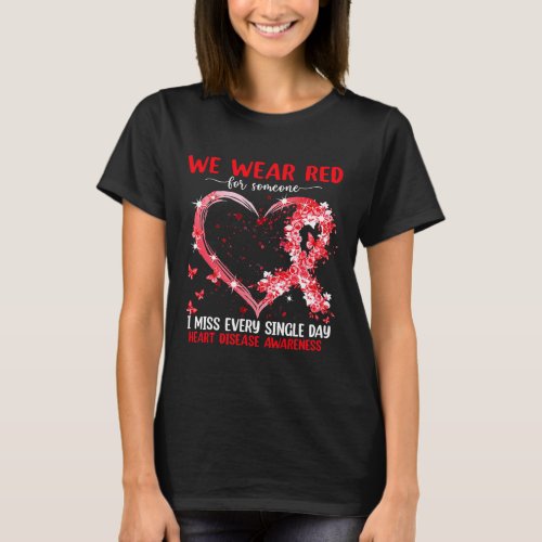 Wear Pink For Heart Disease Awareness Heart Ribbon T_Shirt