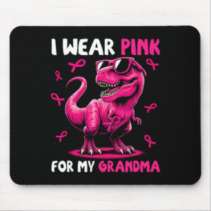 Wear Pink For My Grandma T-rex Dinosaur Breast Can Mouse Pad