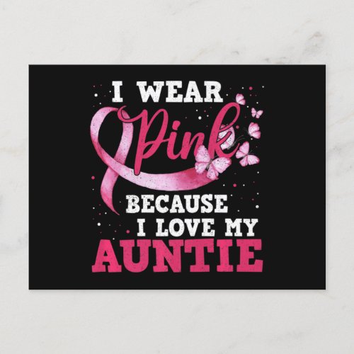 Wear Pink I Love My Auntie Breast Cancer Awareness Postcard
