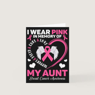 Wear Pink In Memory Of My Aunt Breast Cancer Aware Card