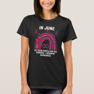 Wear Purple And Red Migraine And Headache Awarenes T-Shirt