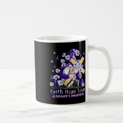 Wear Purple For Alzheimerheimer Awareness Gnome Fa Coffee Mug