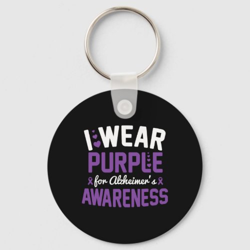 Wear Purple For Alzheimerheimers Awareness Dement Keychain