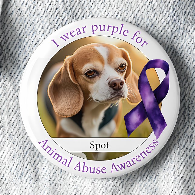 Wear Purple for Animal Abuse Awareness Photo Button (Creator Uploaded)