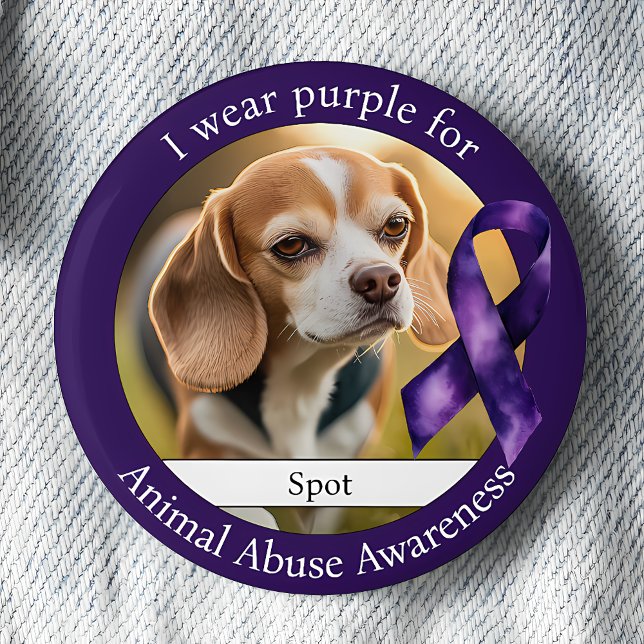Wear Purple for Animal Abuse Awareness Photo Button (Creator Uploaded)