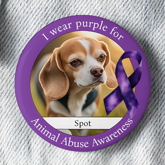 Wear Purple for Animal Abuse Awareness Photo Button (Creator Uploaded)