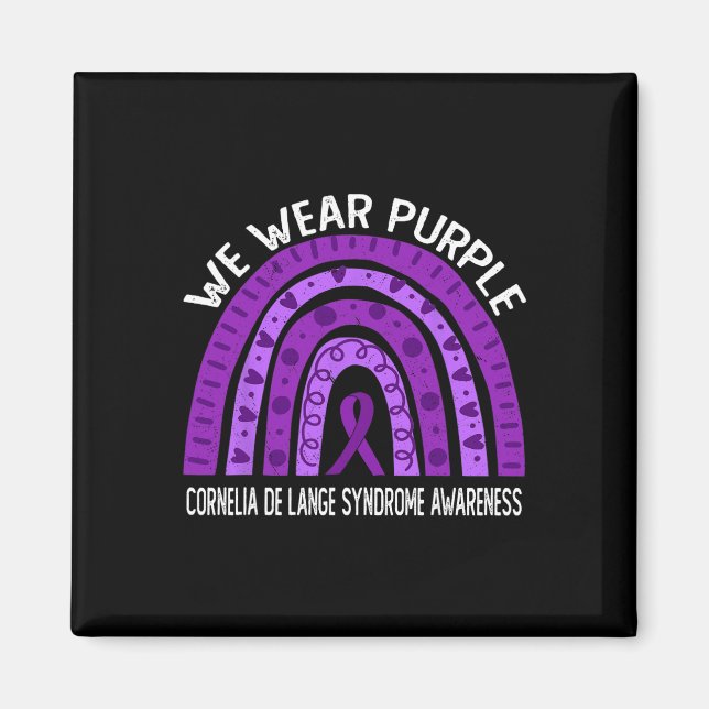 Wear Purple For Cornelia De Lange Syndrome Awarene Magnet (Front)