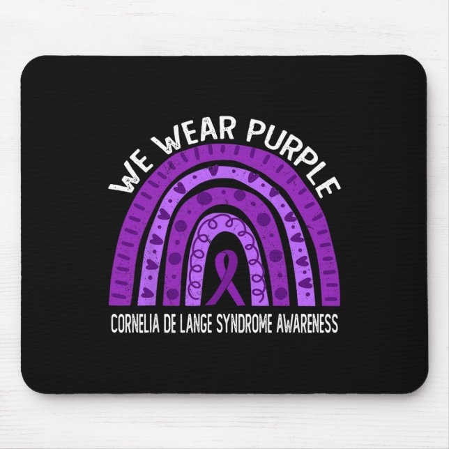 Wear Purple For Cornelia De Lange Syndrome Awarene Mouse Pad (Front)