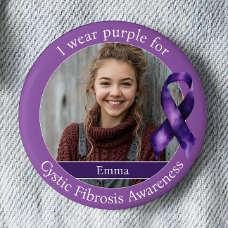 Wear Purple for Cystic Fibrosis Awareness Photo Button