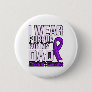 Wear Purple For Dad Heimerheimer's Awareness Ribbo Button