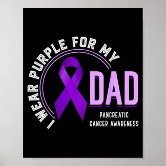 Wear Purple For Dad Pancreatic Cancer Awareness Poster