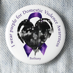 Wear Purple for Domestic Violence Awareness Photo Button