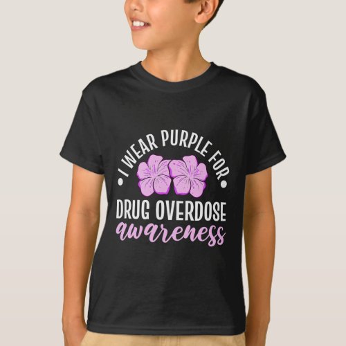 Wear Purple For Drug Overdose Awareness Floral Flo T_Shirt