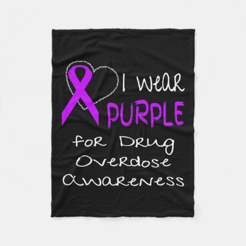 Wear Purple For Drug Overdose Awareness Ribbon  Fleece Blanket