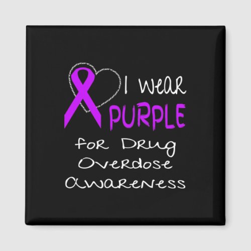 Wear Purple For Drug Overdose Awareness Ribbon  Magnet