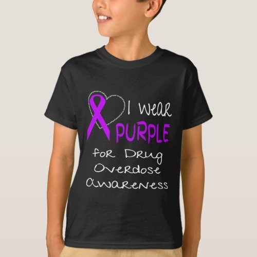 Wear Purple For Drug Overdose Awareness Ribbon  T_Shirt