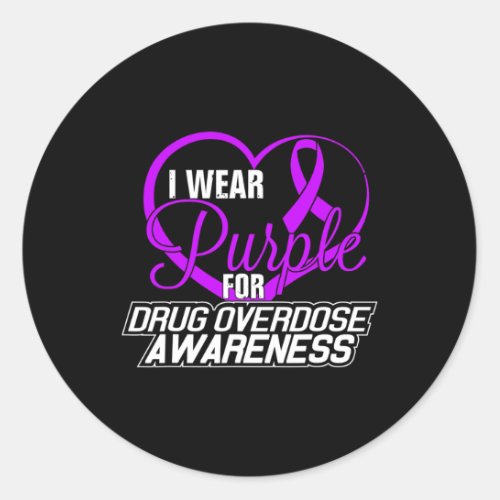 Wear Purple For Drug Overdose Awareness Tee1  Classic Round Sticker