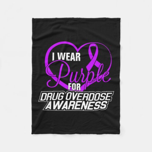 Wear Purple For Drug Overdose Awareness Tee1  Fleece Blanket