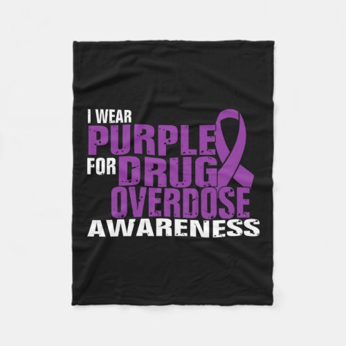 Wear Purple For Drug Overdose Awareness Tee2  Fleece Blanket