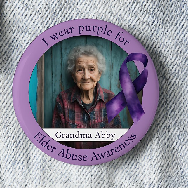 Wear Purple for Elder Abuse Awareness Photo Button (Creator Uploaded)