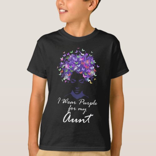 Wear Purple For My Aunt Family Support Alzheimerhe T_Shirt