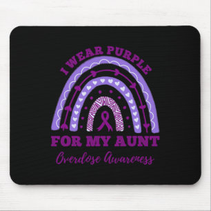 Wear Purple For My Aunt Overdose Awareness Rainbow Mouse Pad