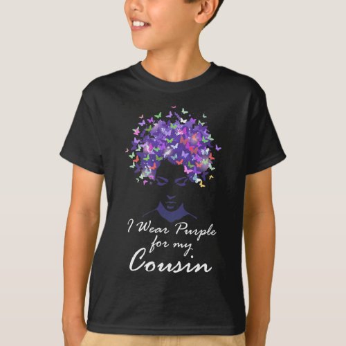 Wear Purple For My Cousin Support Alzheimerheimer  T_Shirt