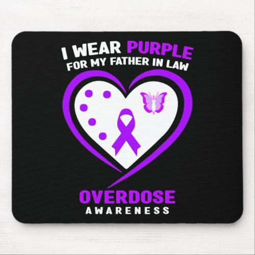Wear Purple For My Father In Law Overdose Awarenes Mouse Pad