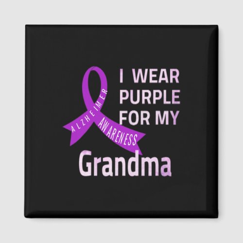 Wear Purple For My Grandma Alzheimerheimer Disease Magnet