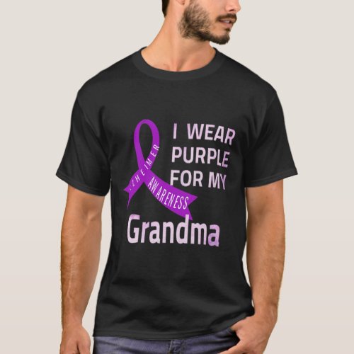 Wear Purple For My Grandma Alzheimerheimer Disease T_Shirt