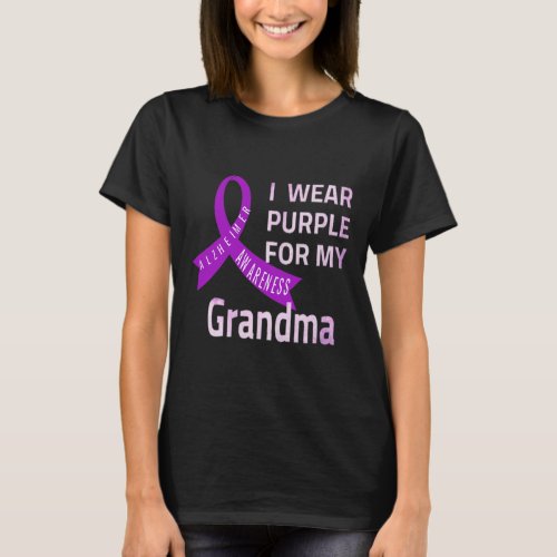 Wear Purple For My Grandma Alzheimerheimer Disease T_Shirt