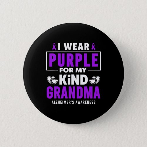 Wear Purple For My Grandma Alzheimerheimers Aware Button