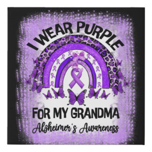 Wear Purple for My Grandma Alzheimer's Awareness Faux Canvas Print