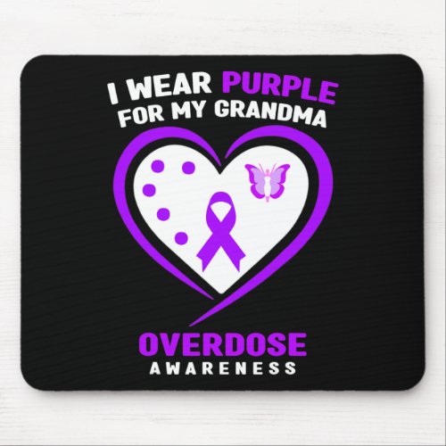 Wear Purple For My Grandma Overdose Awareness 1  Mouse Pad