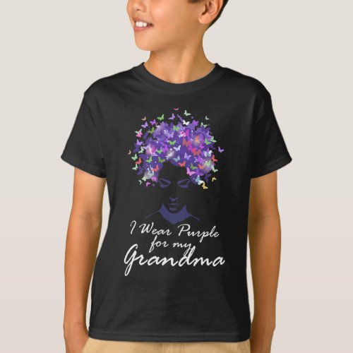 Wear Purple For My Grandma Support Alzheimerheimer T_Shirt