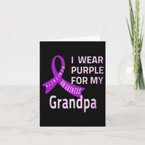 Wear Purple For My Grandpa Alzheimerheimer Disease Card