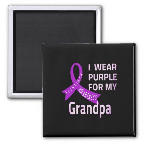 Wear Purple For My Grandpa Alzheimerheimer Disease Magnet