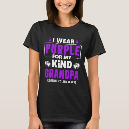 Wear Purple For My Grandpa Alzheimerheimers Aware T_Shirt