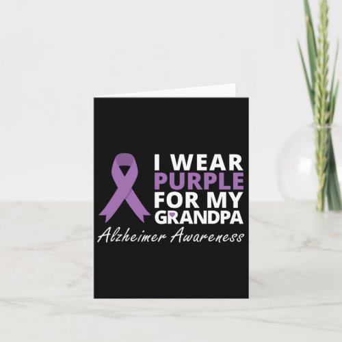 Wear Purple For My Grandpa Ribbon Family Love  Card