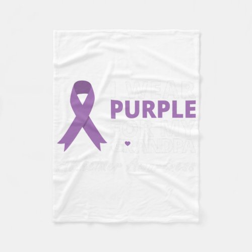 Wear Purple For My Grandpa Ribbon Family Love  Fleece Blanket