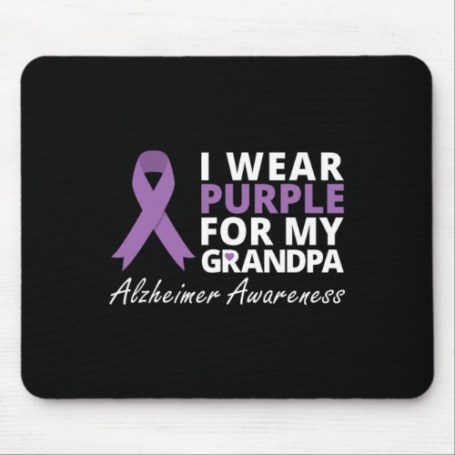 Wear Purple For My Grandpa Ribbon Family Love  Mouse Pad